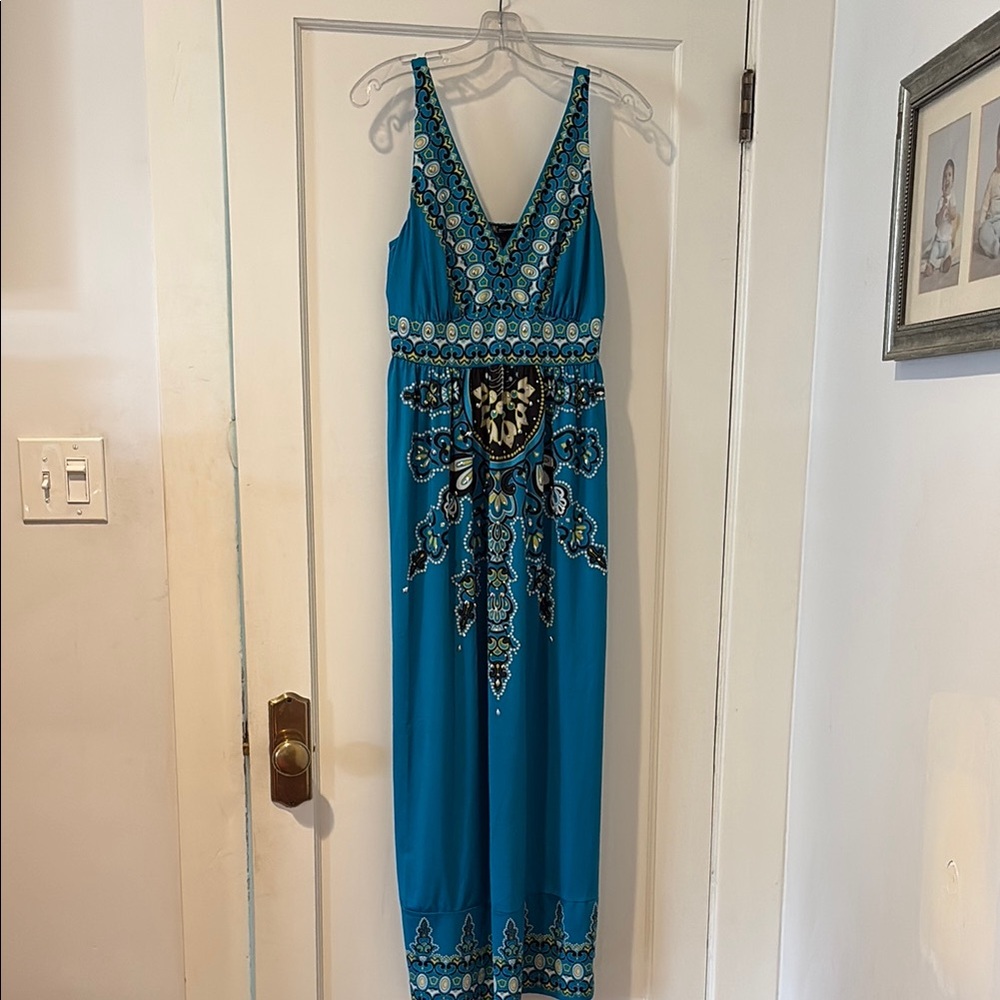 INC International Concepts Blue V-Neck Sundress